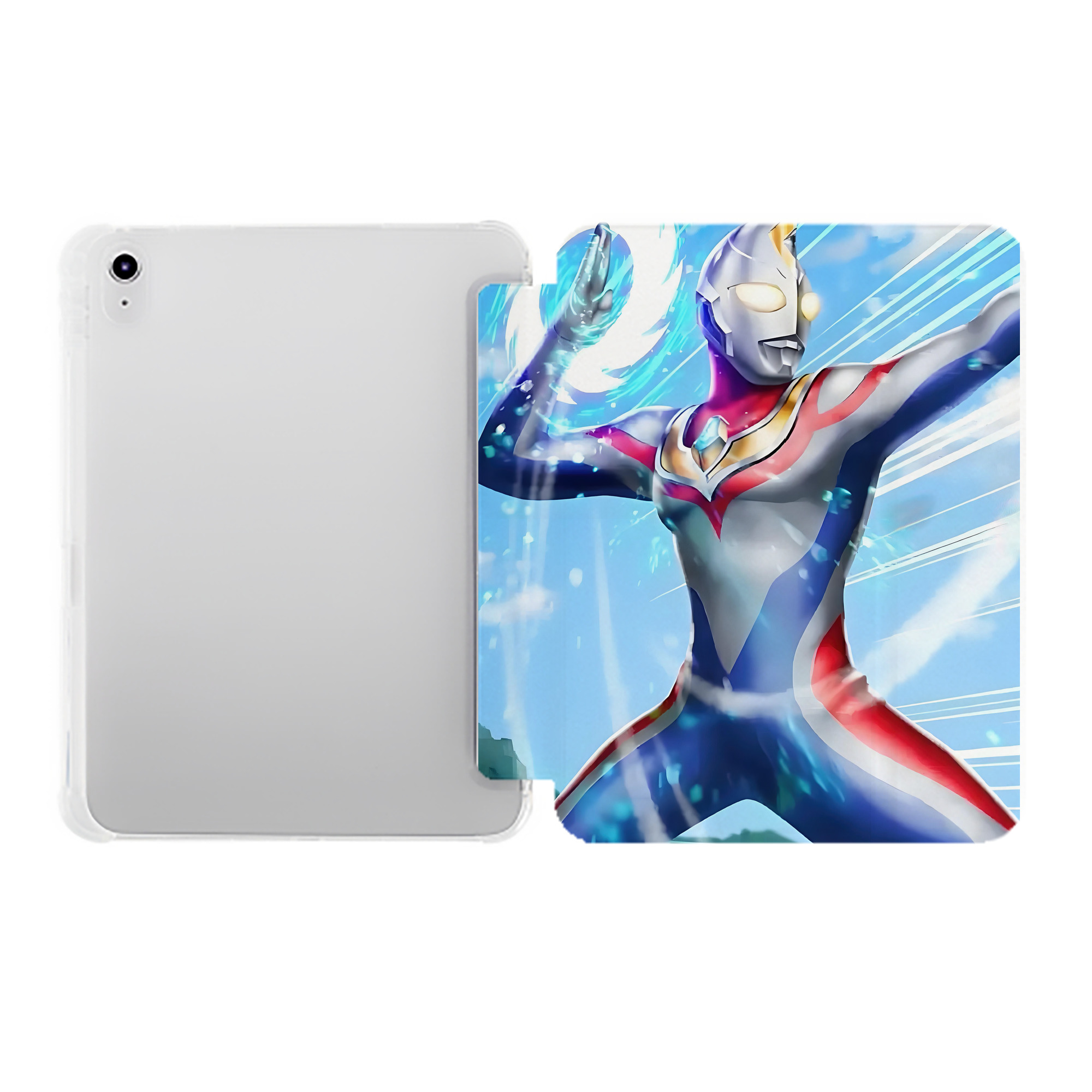 （画像用） ウルトラマン Ultraman IPad ケース ペン収納付き 三つ折りスタンド PUレザー×シリコン 対応機種9.5/10.5/10.9インチ